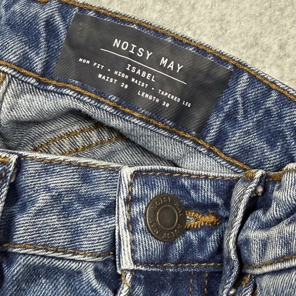 Noisy May Jeans Womens 28 Isabel Mom Fit High Waist Cropped Capri Heavy Denim‎ - Picture 2 of 8